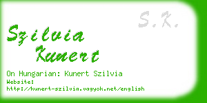 szilvia kunert business card